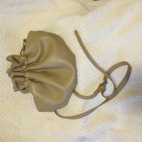 EUC_Small Taupe Singed Handbag/CrossBody - Picture 10 of 13